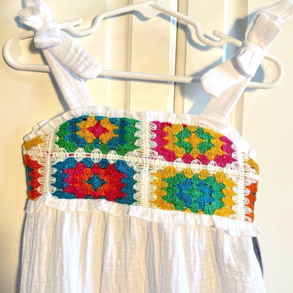 NWT Iris & Ivy kids embroidered tiered white sundress, Size 4 - Picture 7 of 12